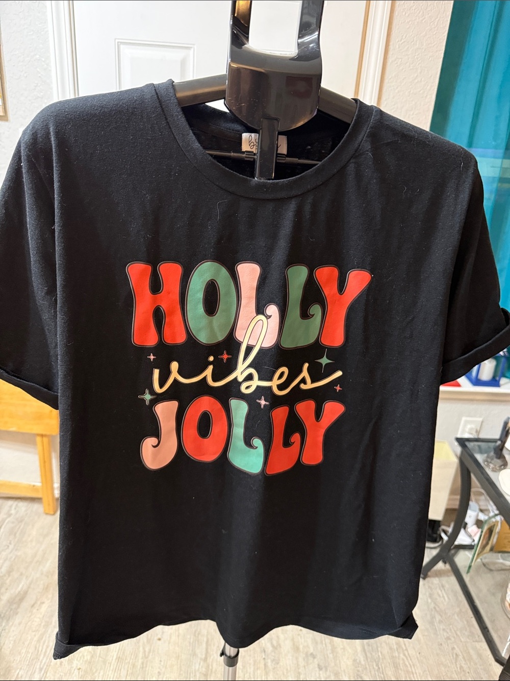 Briley-Black Holiday 'Holly Vibes Jolly' Graphic Tee